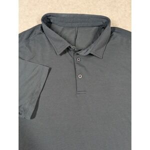 Lululemon Men Shirt Medium Evolution Short Sleeve Polo Golf Performance‎ Blue